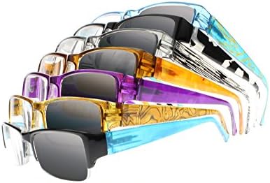 Стилни очила за четене в полукръгла рамка с цветен преход, фотохромичните слънчеви очила с UV400 за четене на слънце