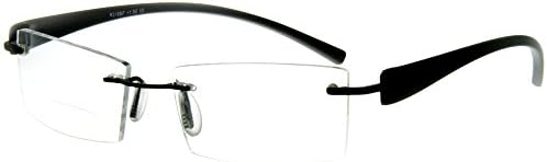 American Woman DX Тънки Бифокални очила за четене без рамки, за стилни жени (черно + 2,50)