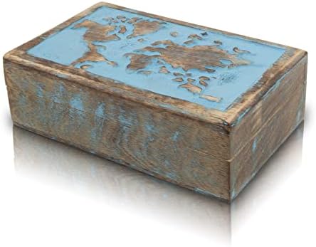 Отлични идеи за подарък за рожден ден Декоративна Карта на света на Ръчно изработени Дървени Ковчег за Бижута Ковчег Със Съкровища Органайзер