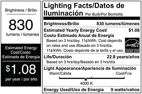 Нова светлина, Нова технология! Замяна на лампа с мощност 60 Вата мощност, С регулируема яркост, A19, Led, Цокъл E26 Edison, Студено