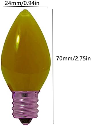 YDJoo C7 Led Жълта Замяна Лампа 1 W Коледни Гирлянди, Декоративни Светлини, Крушки E12, настоящата никел Основа за sconces свещ, Жълти