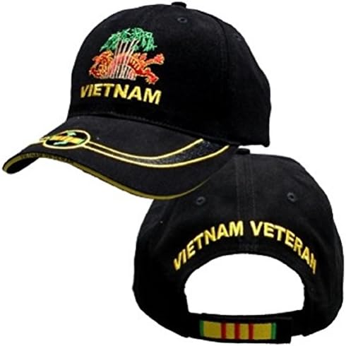Ветеран от Виетнам с Шапка с Дракон / Черна бейзболна шапка С Панделка 5424