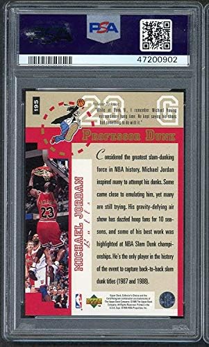Баскетболно карта на Майкъл Джордан 1995 г. за избор колектори Горната палуба 195 С рейтинг PSA MINT 9