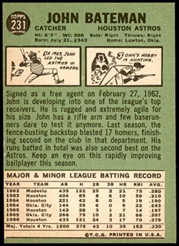 1967 Topps 231 Бейтман, Джон Хюстън Астрос (Бейзболна картичка) VG Astros