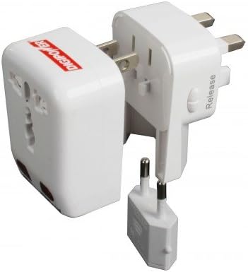 Digipower АКТБ-Адаптер за пътуване на WTA World с вградено USB зарядно устройство - Бял