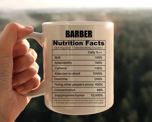 Кафеена Чаша Barber Nutrition Facts, Забавни Подаръци на Работа за мъже на Бала за Жени, Чаша за Промоция На Рожден Ден