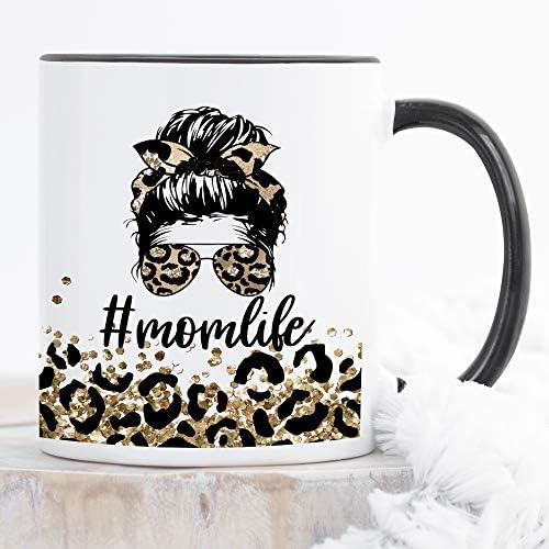 YouNique Designs Mom Life, Чаша за майките, с 11 грама, Уникална кафеена чаша на Ден на Майката от дъщерята и сина на най-Добрата чаша