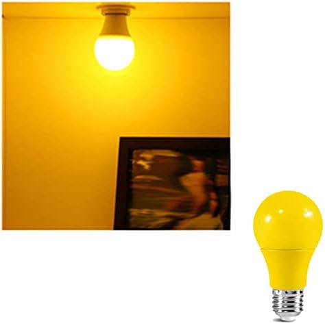 Led лампи жълт цвят A19 (4 опаковки), 7 W (еквивалент на 50 Вата), Led лампи, жълт цвят, на базата E26 /E27, Декоративна лампа осветление