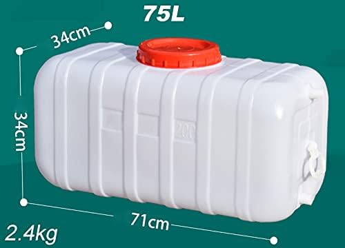 MUYUNXI Голям Бял Контейнер за съхранение на хранителни продукти, Пластмасов Контейнер за вода с капак и дръжка, 25Л/30Л/47Л/75Л/110Л/150Л/200Л