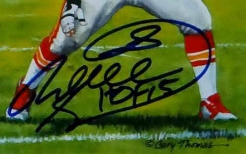 Картичка с изображение на гол линията Канзас Сити Шефове с автограф на Уил Шилдса - JSA Auth - Футболни картички с автографи на NFL