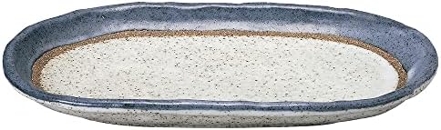 セトモノホンポ (Сетомонохонпо) Азуса Тамабучи 8,0 Овална чиния, 9,4 х 6,1 х 1.0 инча (24 х 15.5 х 2.6 см), Японски съдове за готвене